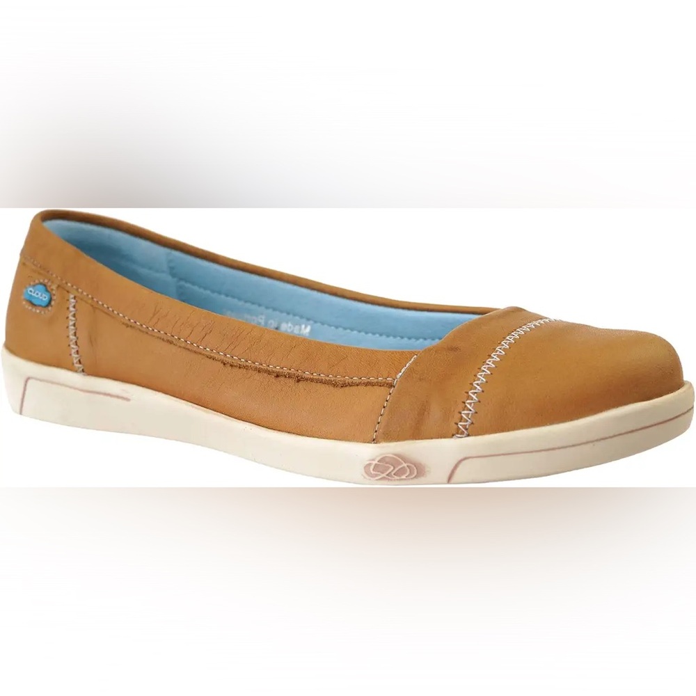 CLOUD Acacia Women’s Tan Leather Slip-On Flat